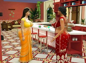 Hindi Version - Fruity aunty Manju strap-on fuck Lakshmi - Wickedwhims