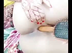 Pakistani become man inserting hair brush in the brush little stingy ass hole