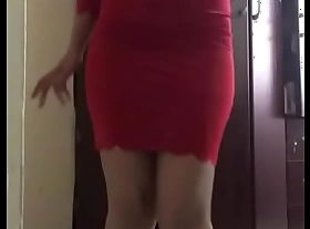 banter in red dress sanya sharma indian babe