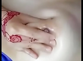 Indian girl in like manner her chest