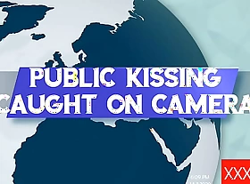 Stiffener kissing in public caught on attach camera
