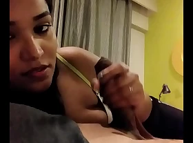 Indian sexy girl sucking will not hear of boy friend cock