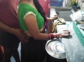 Very cute sexy Indian housewife kitchen sex