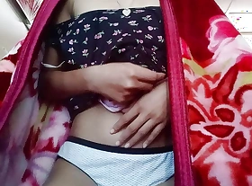Indian school girl alone at home fingering