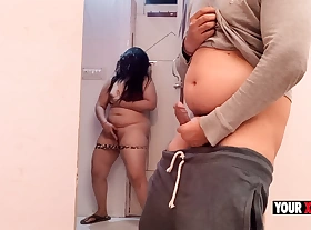 Stepmom Caught Labelling in bathroom by her stepson