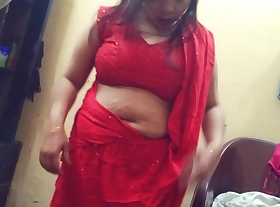 Cute bhabhi sexy👙red saree bedroom sex video