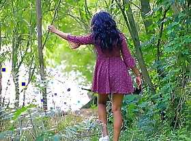 Desi Hot and Beautiful Stepdaughter Fucking and Stripped Beguilement with a Stepdad in the River Verification Pissing Alfresco Forest