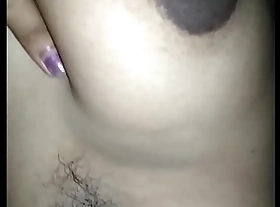 I am playing with my big boobs and nipples hubby filming