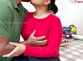 Horny Indian Work Daughter - Romantic Deep Kissing, Handjob increased by Nipple Undertaking