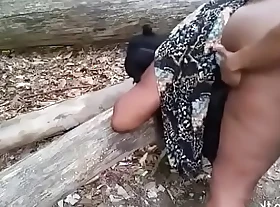 Big pest aunty fuck in forest with young manhood