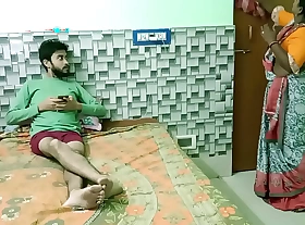Indian teen pal fucking with hot superb maid Bhabhi! Uncut homemade sex