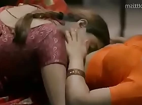 Hot women there saree giving a kiss