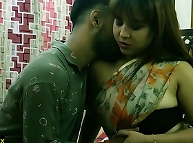 Indian beautiful Hot model sex with teen boy convenient home! with clear hindi audio! sharee sex