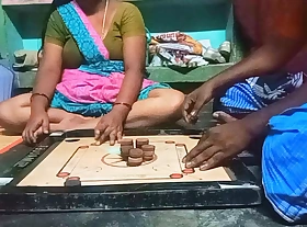 Village Bigg boobs aunty Bigg boobs aunty Carrom board is playing with alms-man