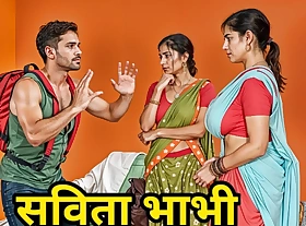 Desi Indian Savita Bhabhi and Piya Bhabhi fucked with stranger man