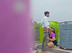 Hindi real Hot Sex at roof! Plz Don't Cum Inside pussy