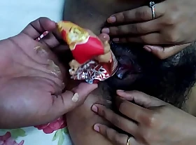 mallu girl ketki from mumbai helping boyfriend helter-skelter shut in cone popsicle in cum-hole