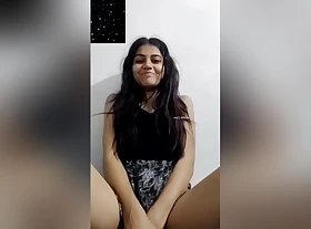 Shy Indian Girl Gushes Their uniformly Pussy Aloft Vc