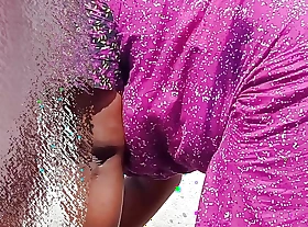 My Bhabhi cloth washing in outside I obtain hot conversation, Now I drink their way milk and rubbing pussy with my cock