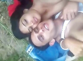 Beautiful Village Lovers Open-air Cot Sexual copulation Video