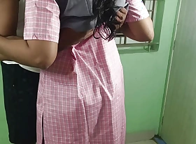 South Indian school girl try with position with teacher