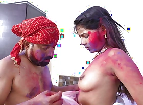 Hot Desi Indian Sanjana Holi Special Hard Sex