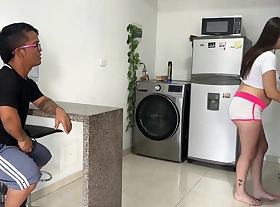 I Win Home From Pretence and Discern My Rich Stepdaughter Cleaning, I Win Horny While I Discern Her Ass and I End up Putting My Penis in Her