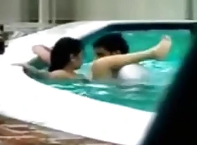 Indian Couple Making out Back Swimming Pool Shoot Everywhere Hidden Cam