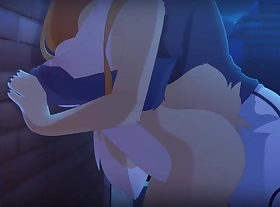 Cat boy and cat girl sex in the roof top.