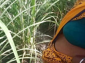 Desi- Friend's wife holding and squeezing breasts in guava plantation