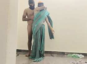 Muslim Hijabi mistress wearing saree while he was locked in celibacy Faithfulness 1