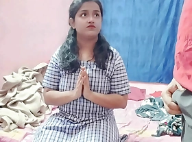 Cute Indian stepdaughter schoolgirl with tight pussy fucked as a punishment