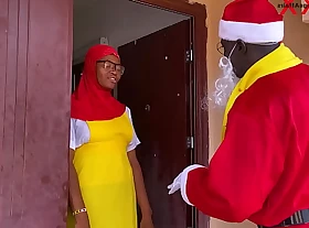 Nigeria Santa Claus exchanges gift with a college girl who unparalleled returned from boarding school to overstate d enlarge Christmas holidays