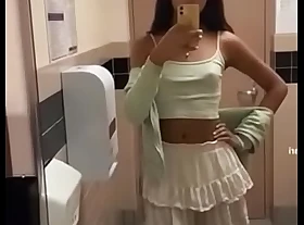 Indian teen shows the brush nipples