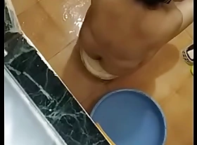 Aunty bathing under concealed cam