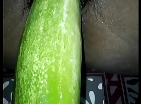 Desi wife wearing down cucumber